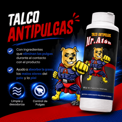 Talco Anti-Pulgas Mr. Atón